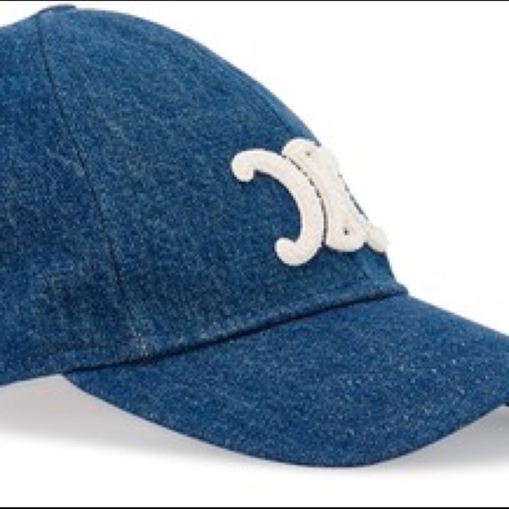 Celine Triomphe Baseball Cap Denim